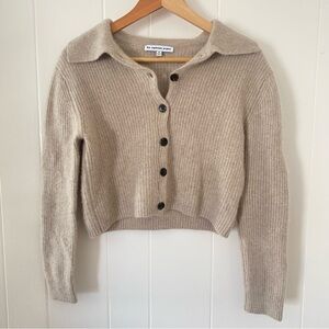 The Cashmere Project Tan Cardigan 100% Cashmere Size Medium
